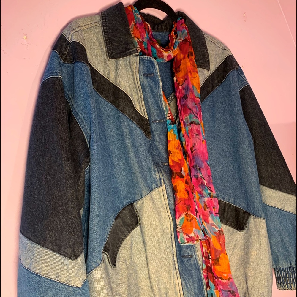 Retro 80’s inspired patchwork Jean jacket